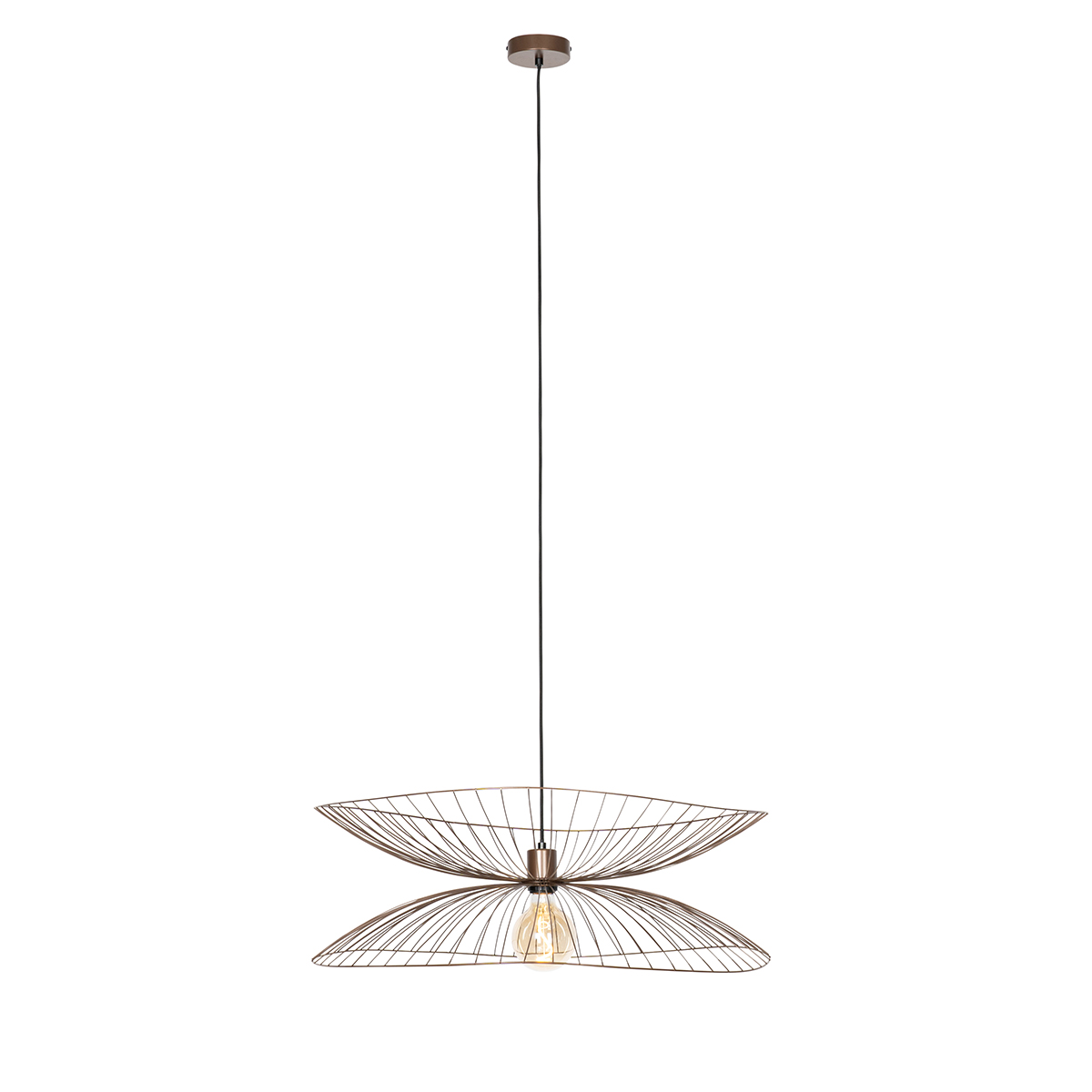 Suspension intelligente bronze foncé avec double abat-jour incl. Wifi G95 - Pua