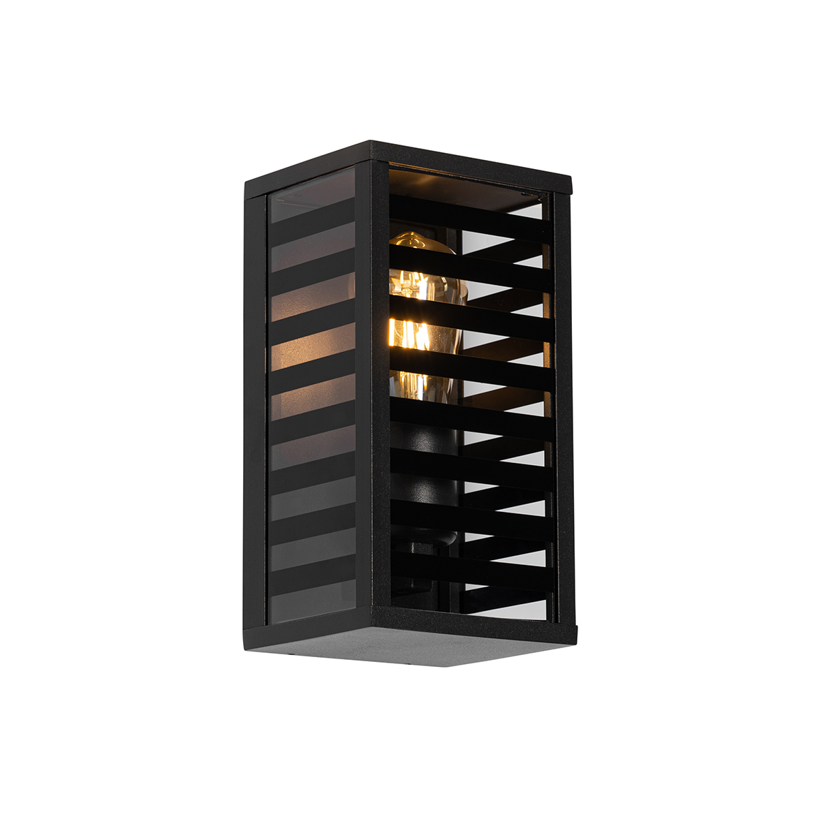 Moderné vonkajšie nástenné svietidlo čierne s dymovým sklom 26 cm IP44 - Reims Moderné vonkajšie nástenné svietidlo čierne s dymovým sklom 26 cm IP44 - Reims