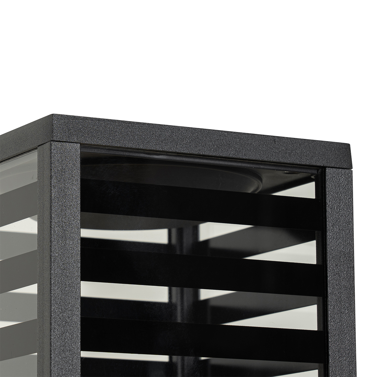 lampe d'extérieur moderne sur pied noire avec fumée 80 cm ip44 - reims