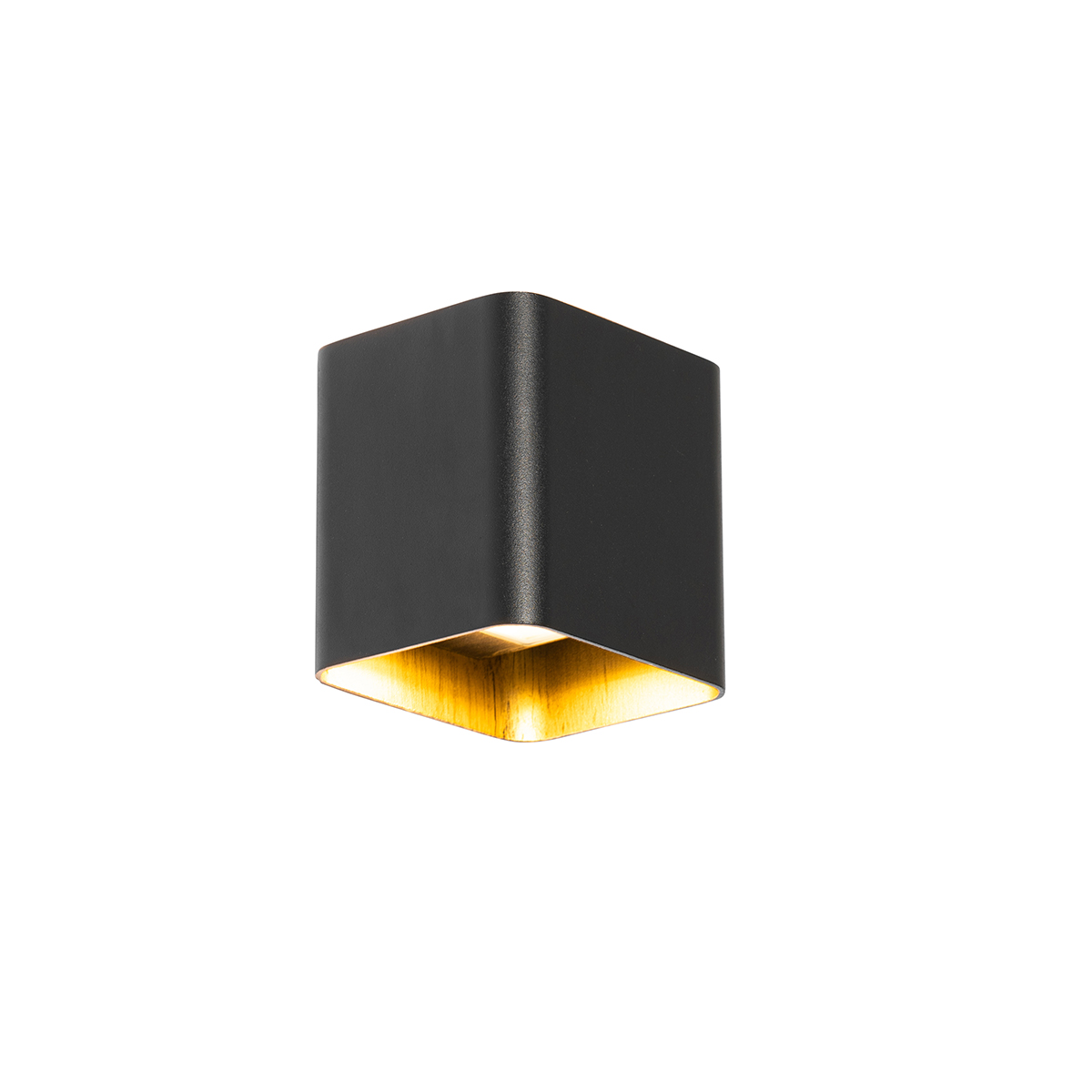 Modern vägglampa svart inkl LED IP54 fyrkantig – Evi