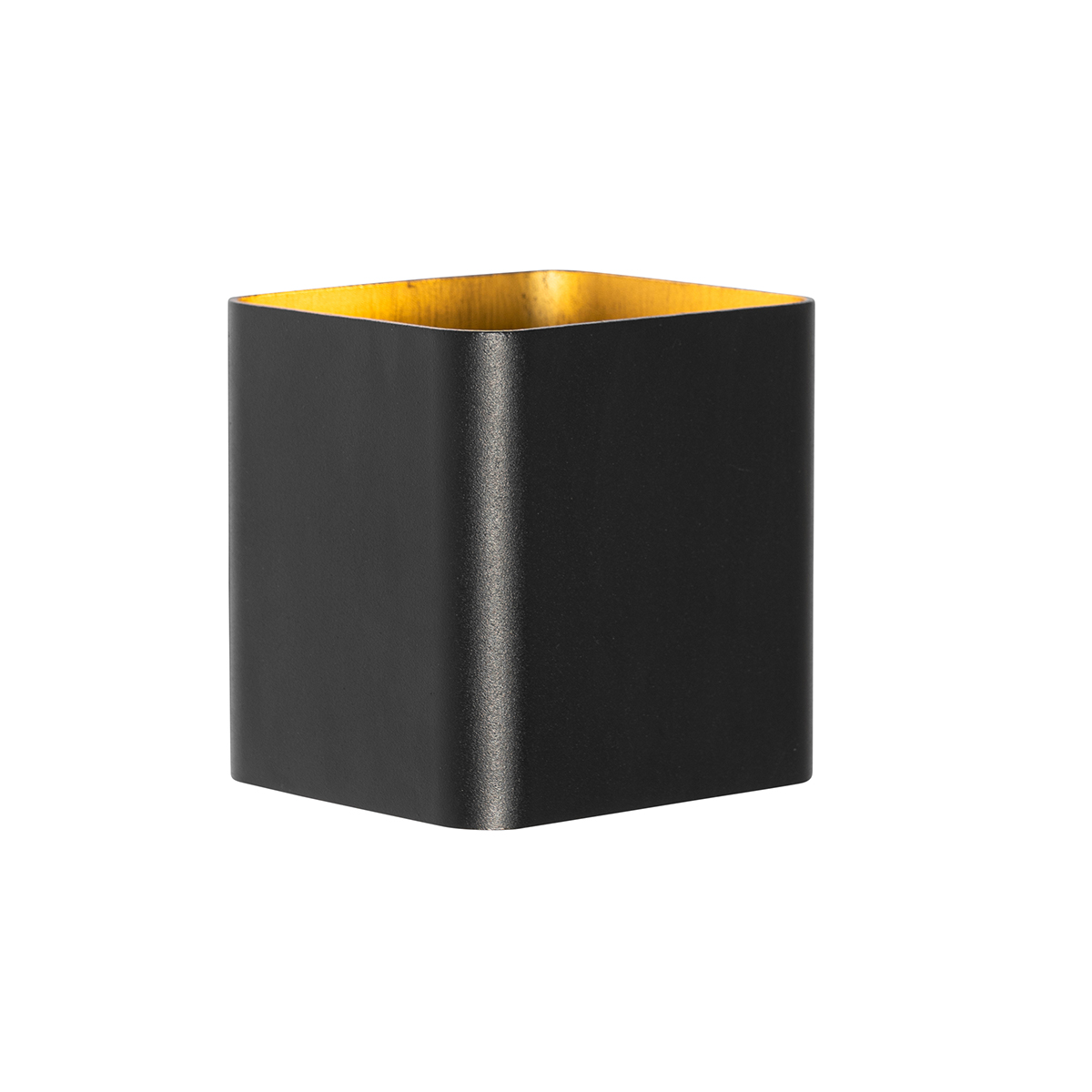 Applique da parete moderna nera con LED IP54 quadrata - Evi