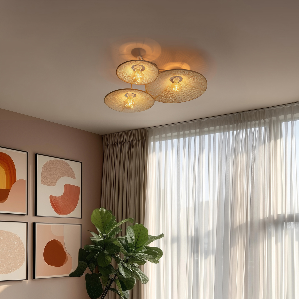 Design fali lámpa fehér szövettel 3-lámpás - Jane Design fali lámpa fehér szövettel 3-lámpás - Jane