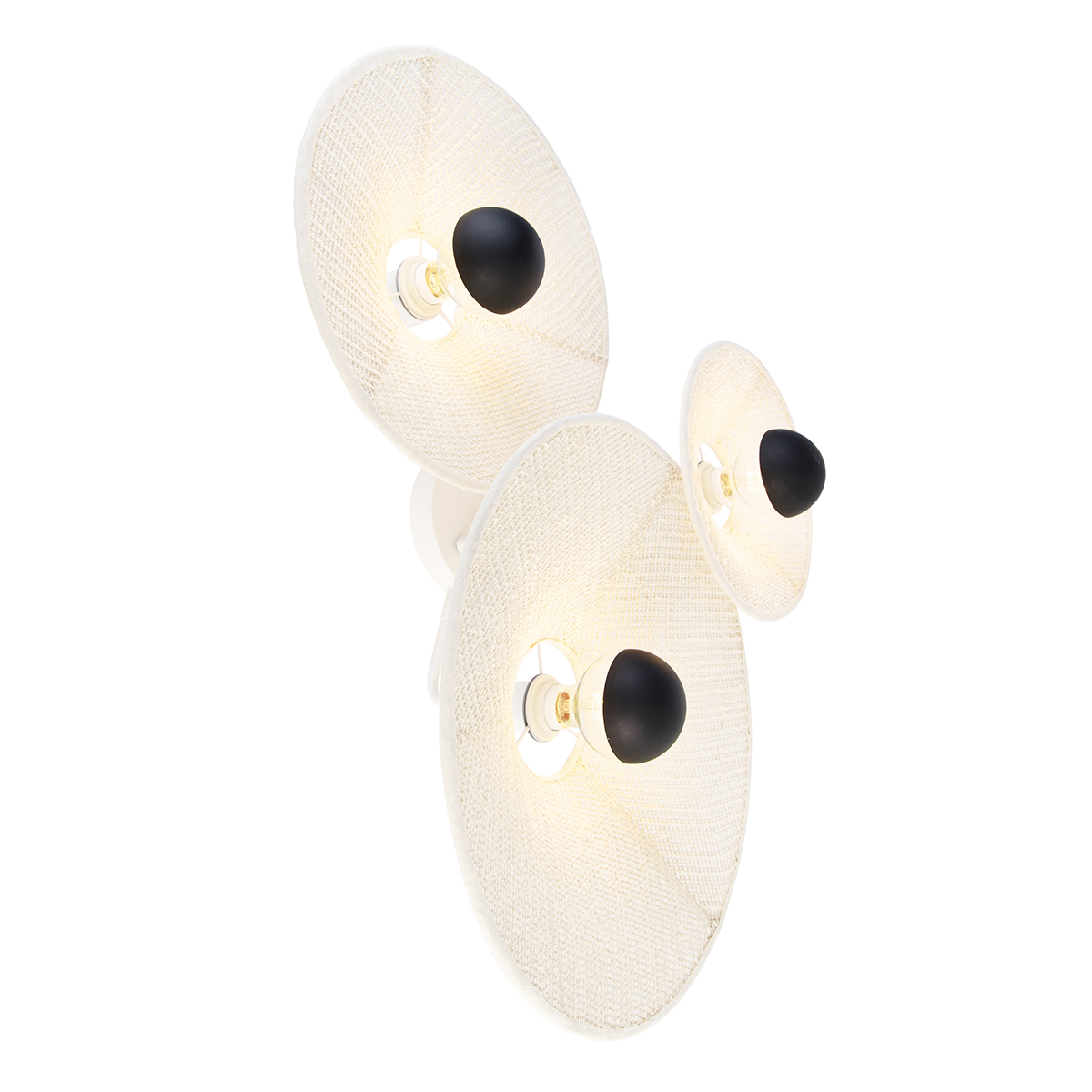 Dizajnové nástenné svietidlo biele s látkovým 3-svetlom - Jane