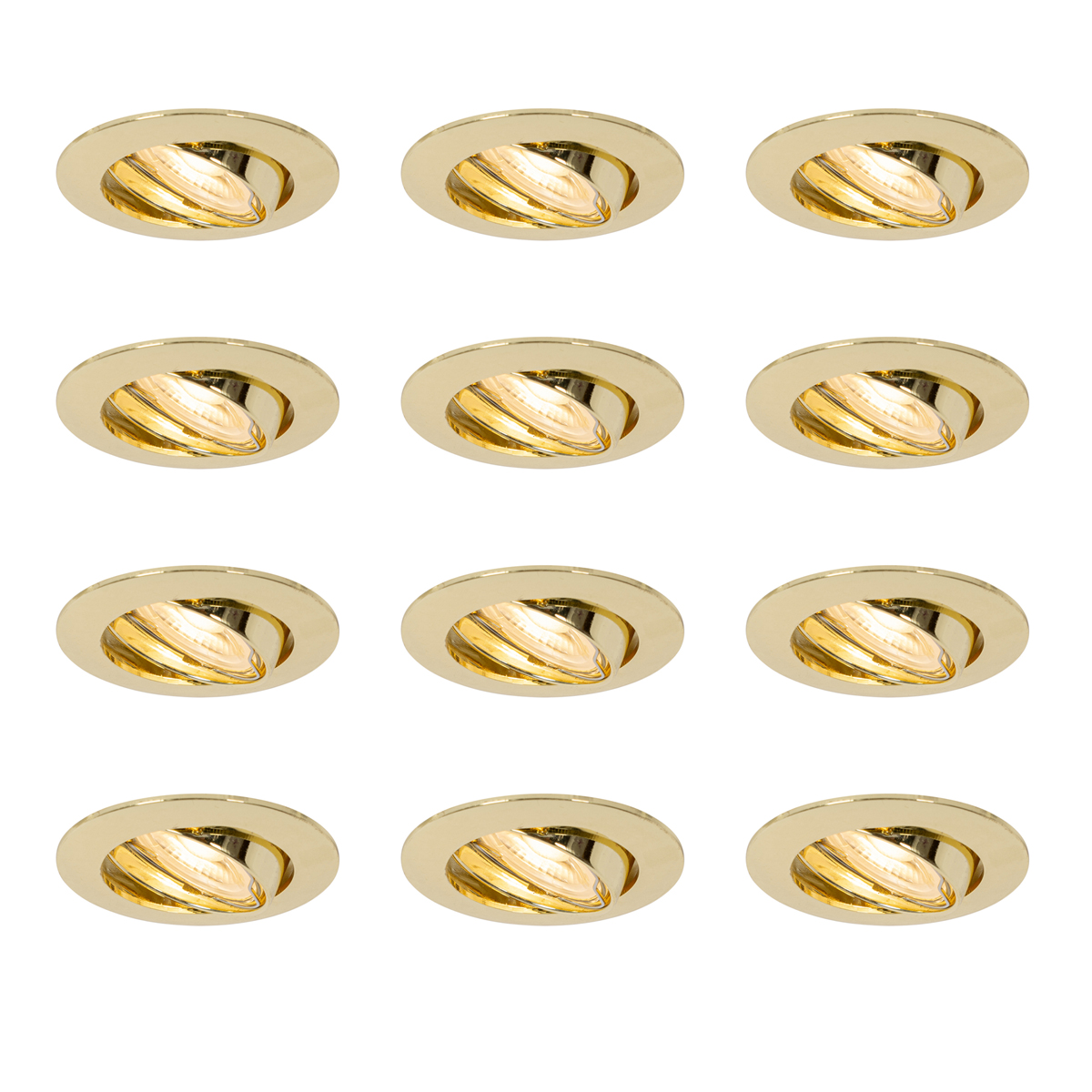 Sada 12 vstavaných bodových svetiel mosadz GU10 35 mm - Edu