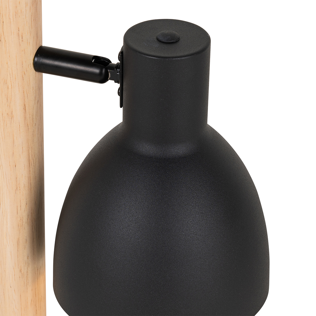 Lampada da tavolo rustica nera con legno - Flint