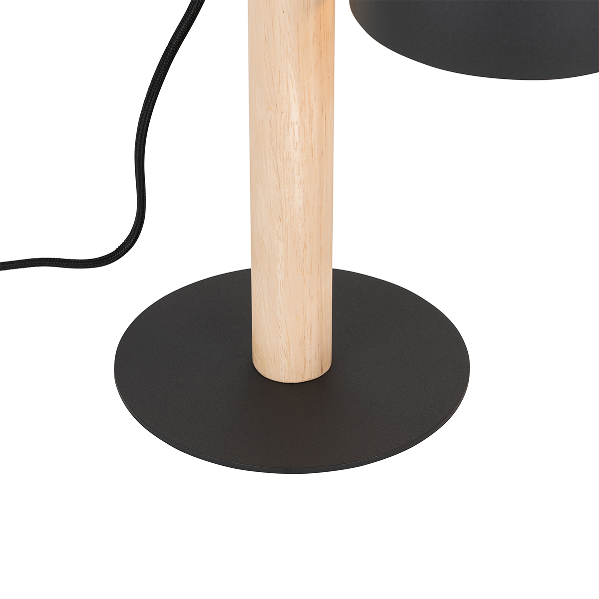 Lampada da tavolo rustica nera con legno - Flint