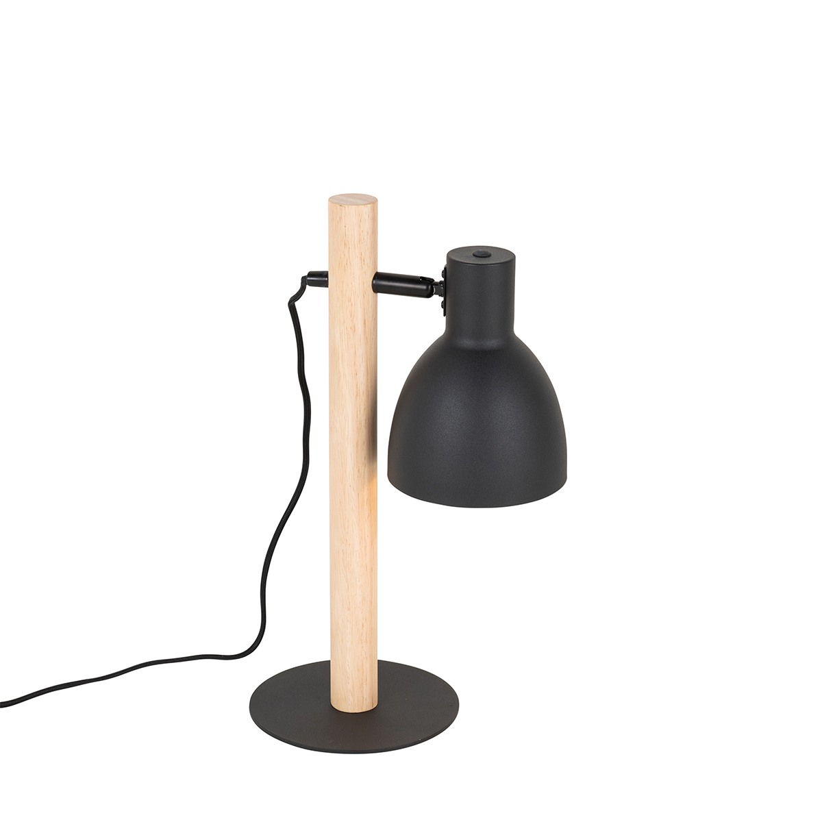Rustic Table Lamp Black with Wood - Flint