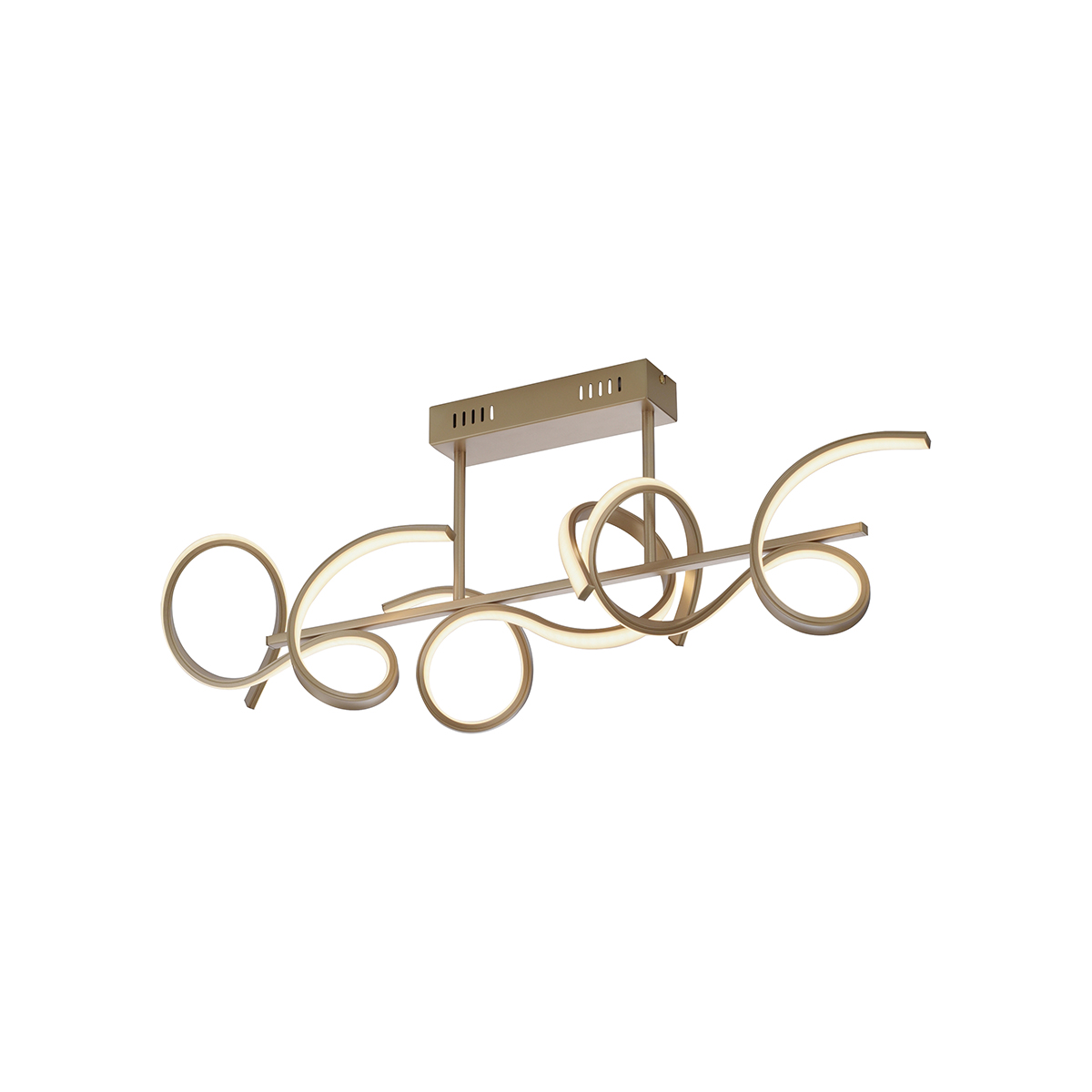 Design plafondlamp messing incl. LED en dimmer - Krisscross