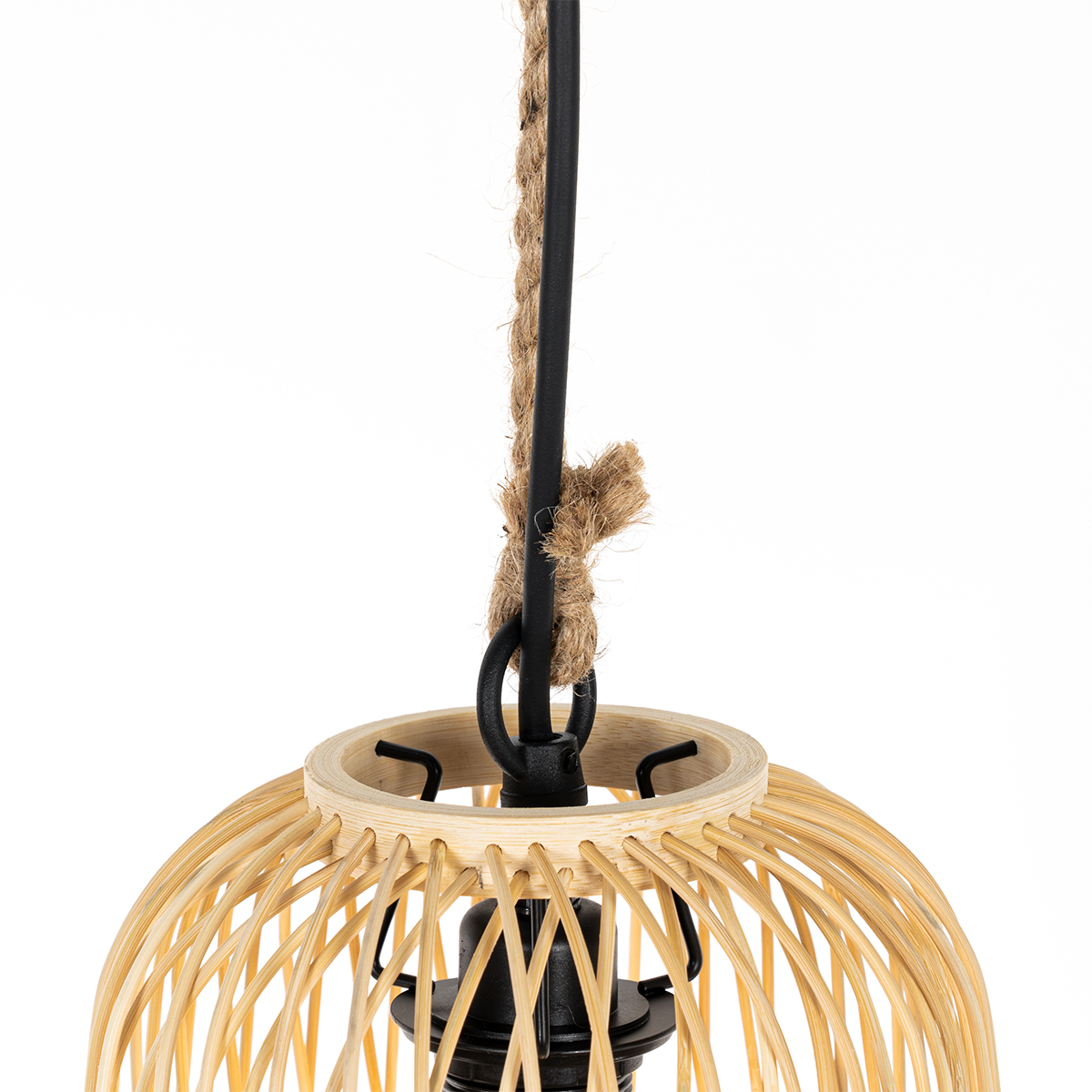 lampe suspendue d'extérieur rurale en rotin 25 cm - calamus