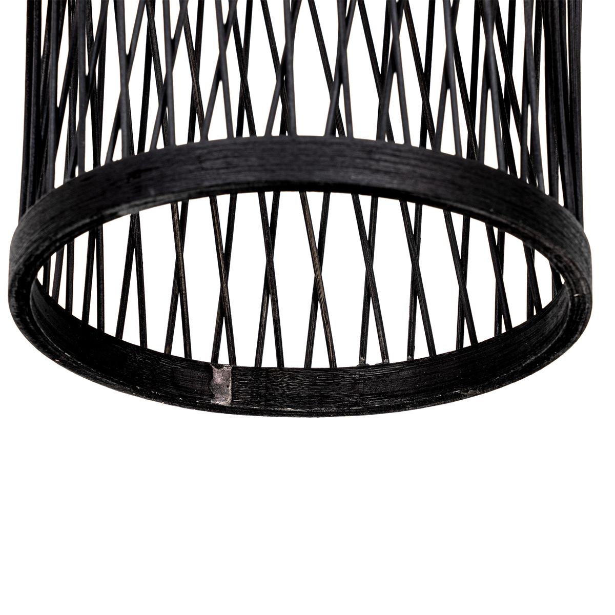 lampe suspendue d'extérieur rurale en rotin noir 25 cm - calamus