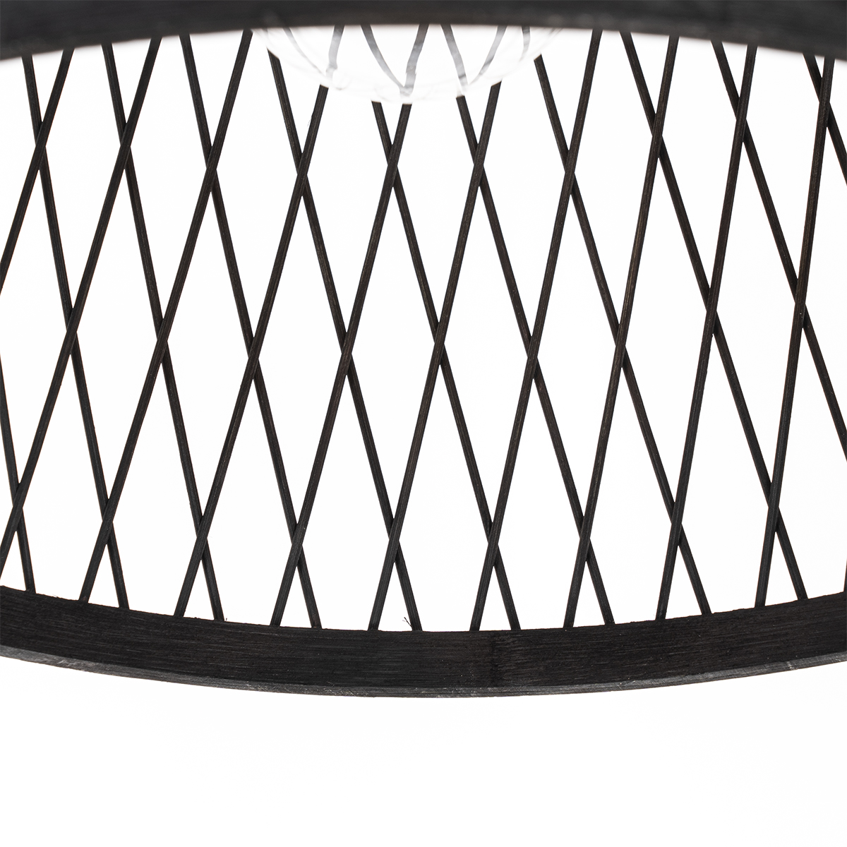 lampe suspendue d'extérieur rurale en rotin noir 40 cm - calamus