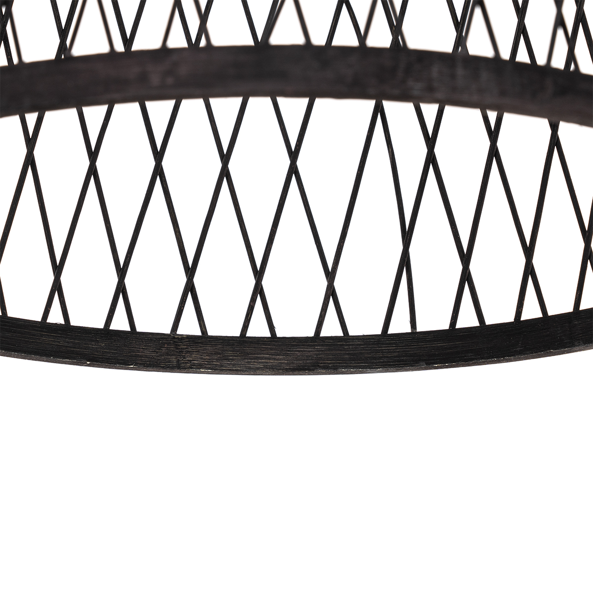 lampe suspendue d'extérieur rurale en rotin noir 40x55 cm - calamus