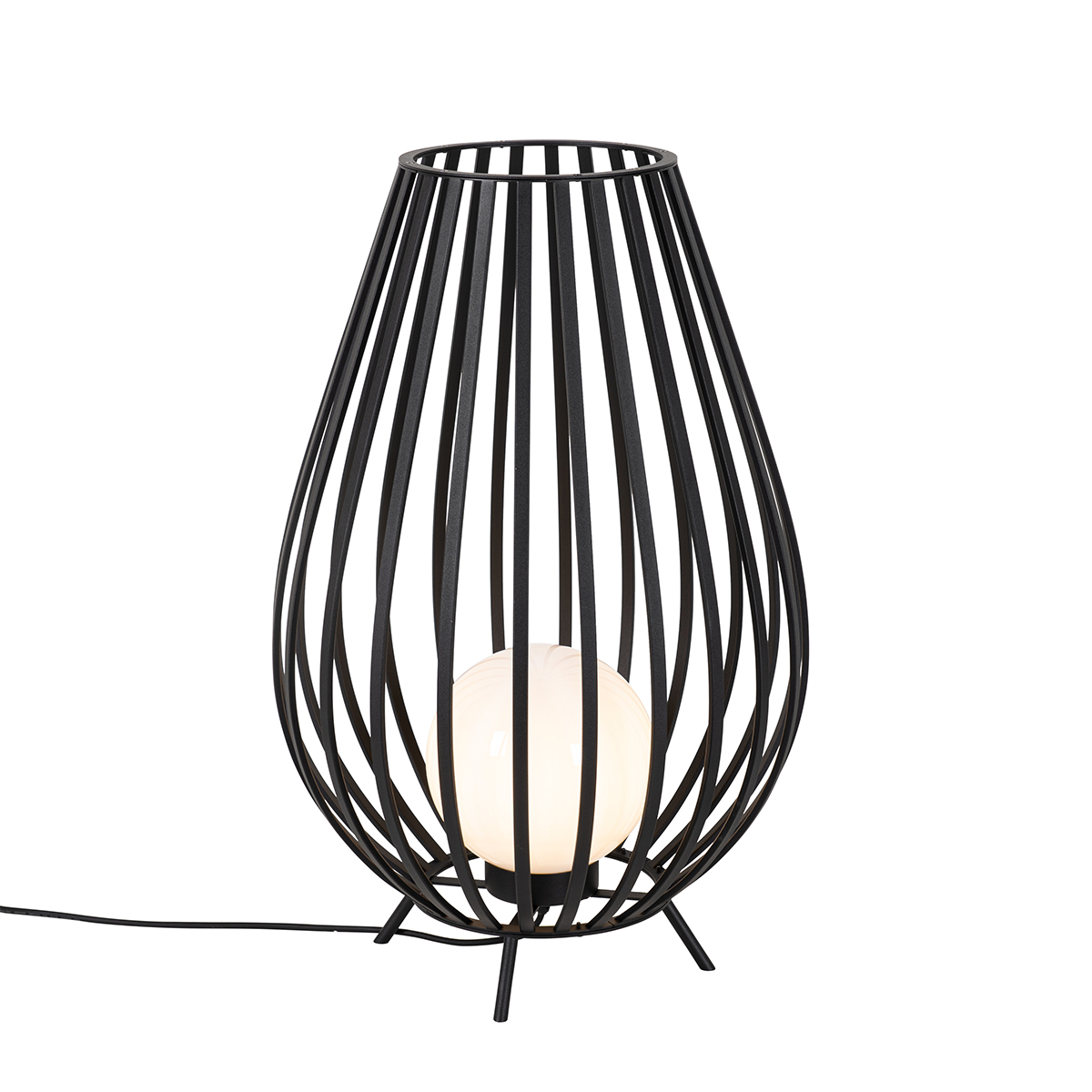 E-shop Dizajnová stojaca lampa čierna s opálom 70 cm - Angela