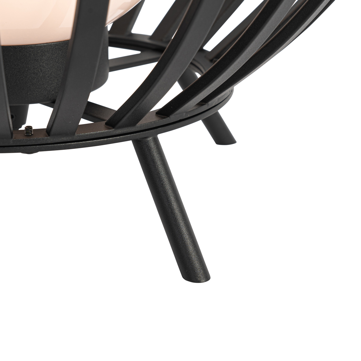 lampadaire design noir avec opale 70 cm ip44 - angela