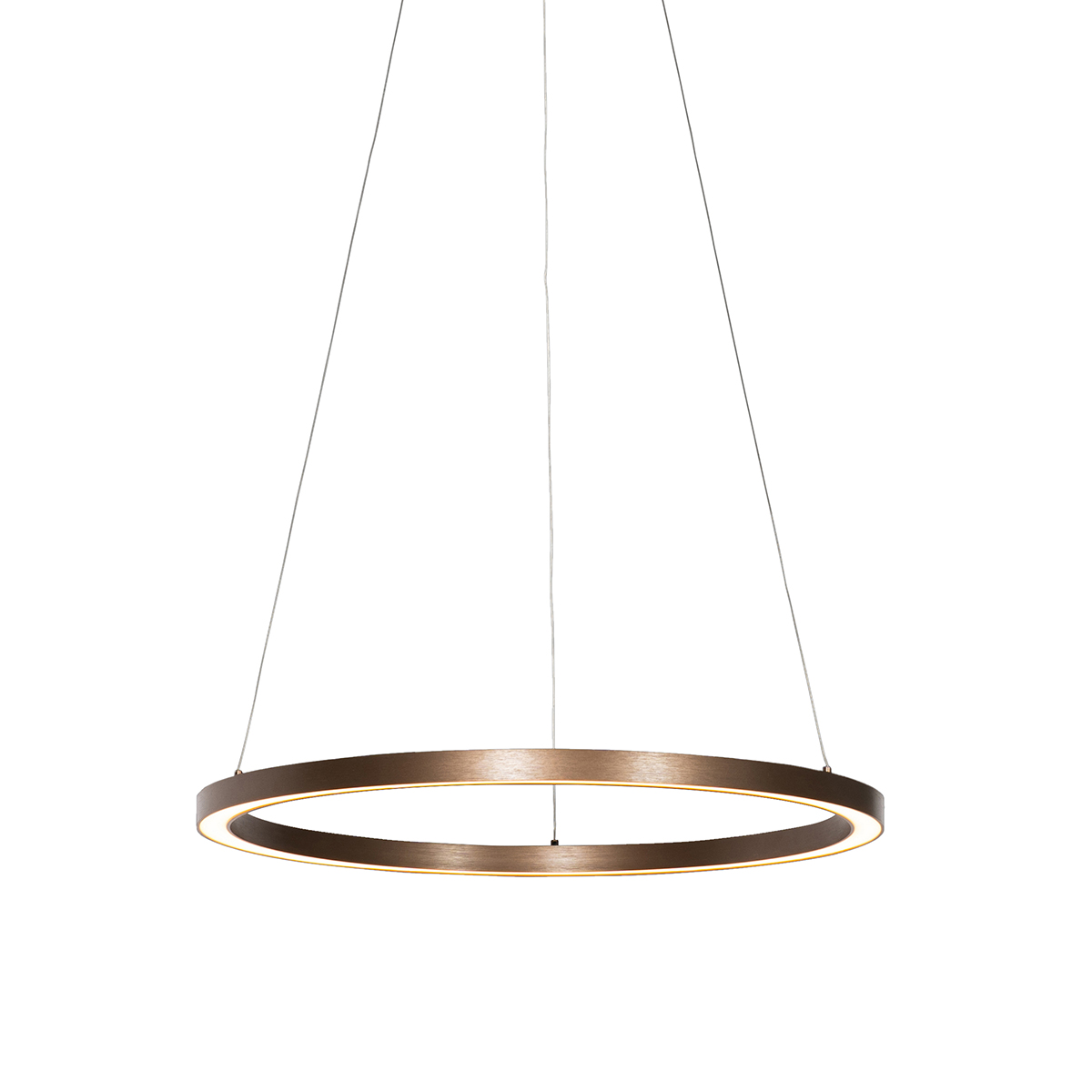 Lámpara colgante bronce 60 cm con LED regulable en 3 pasos - Girello