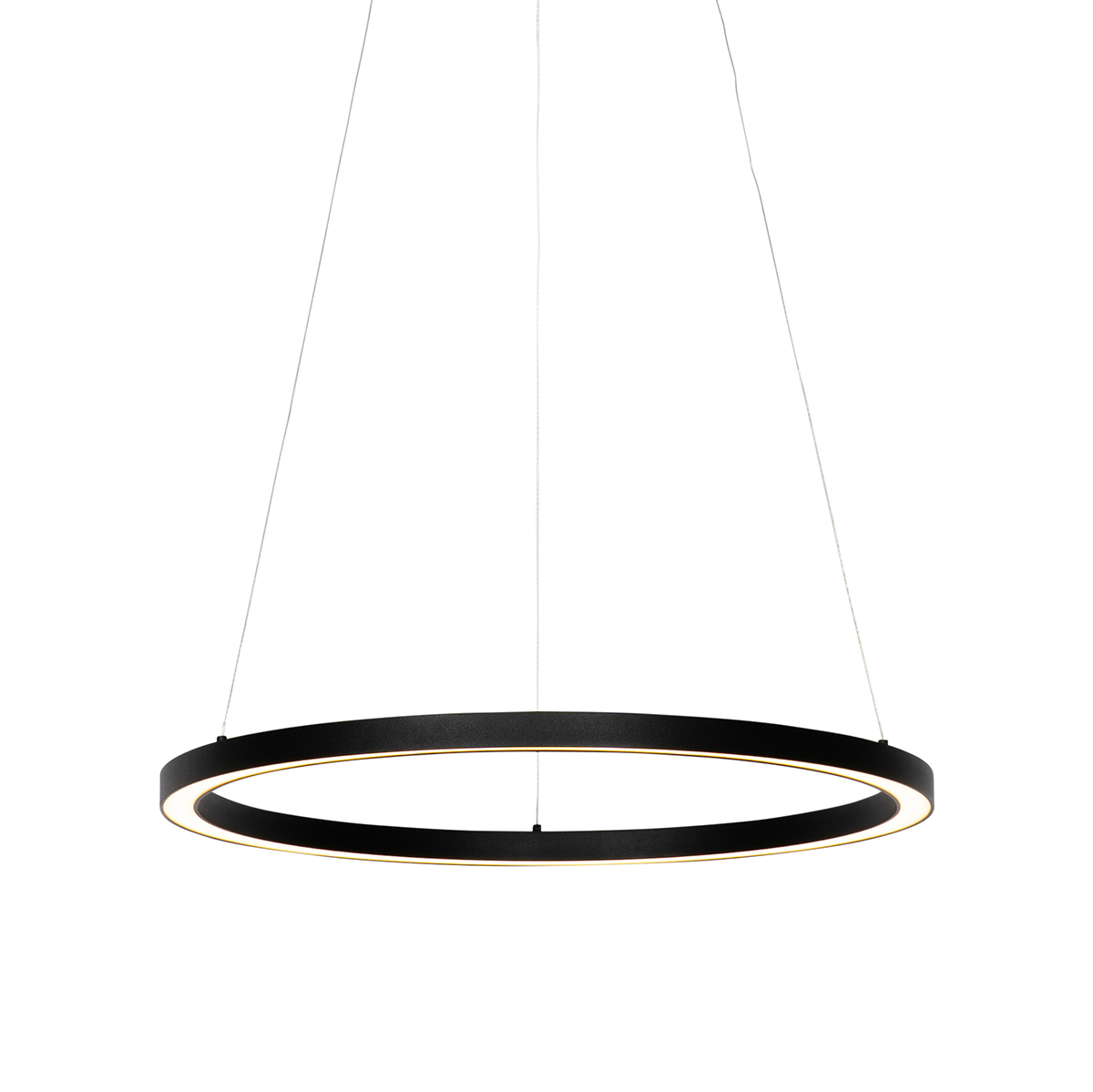 Lámpara colgante negra 60 cm con LED regulable en 3 pasos - Girello
