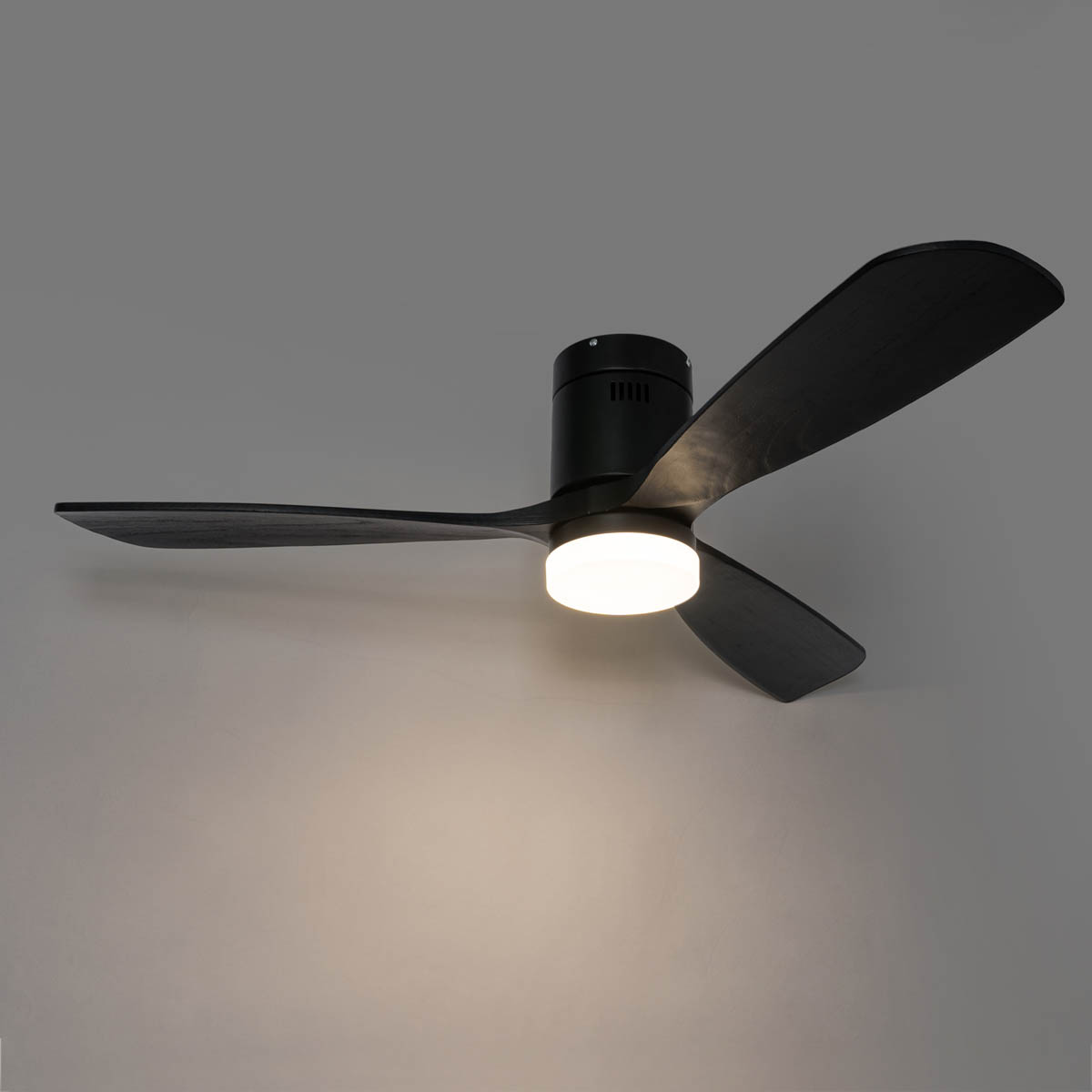 Smarter Deckenventilator schwarz 132cm inkl. LED Dimmbar mit Fernbedienung - Sofia