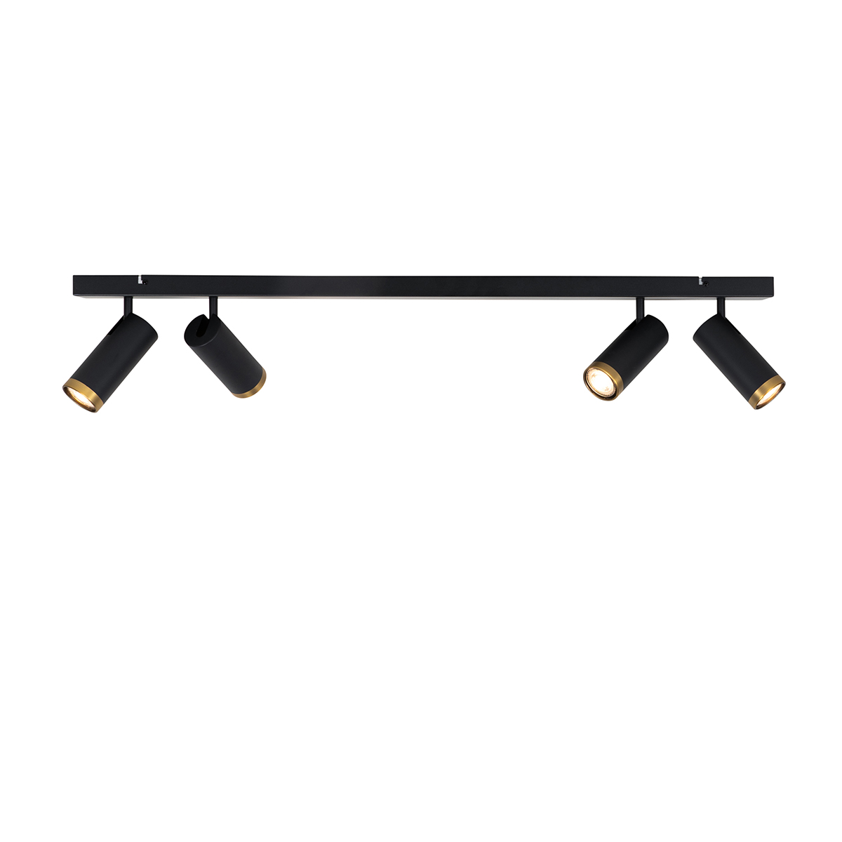 spot de plafond moderne noir avec bronze 4 lumières orientable - renna