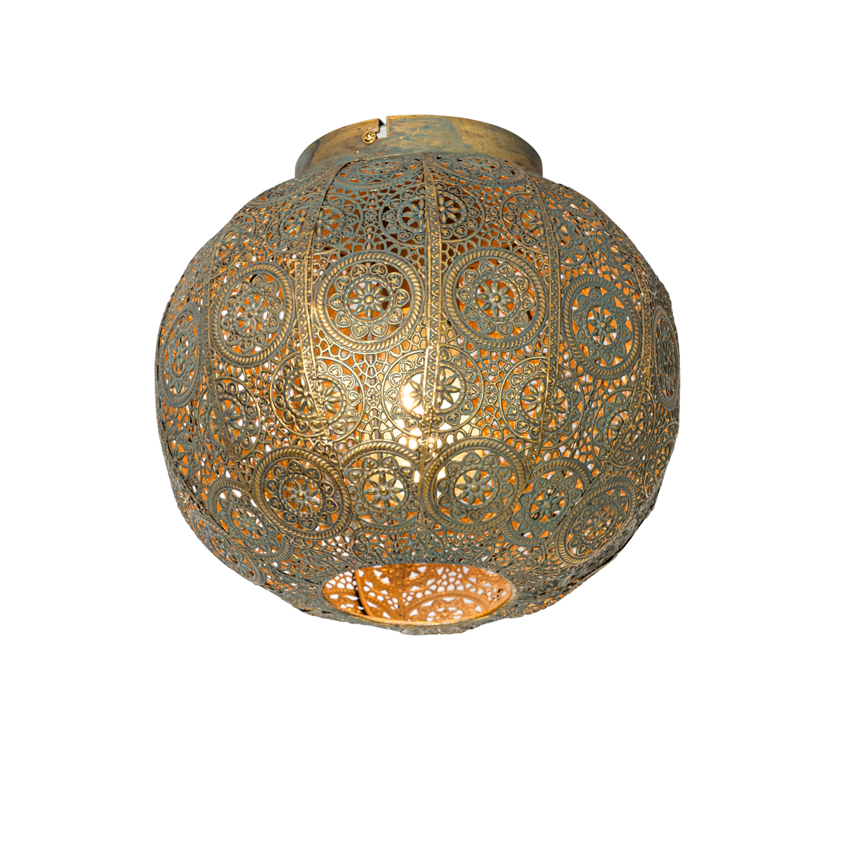 Oriental ceiling lamp gold with green 28.5 cm - Baloo