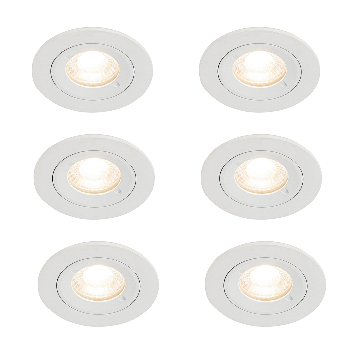 Sada 6 vstavaných bodových svetiel bielych okrúhlych GU10 50 mm IP44 - Xena