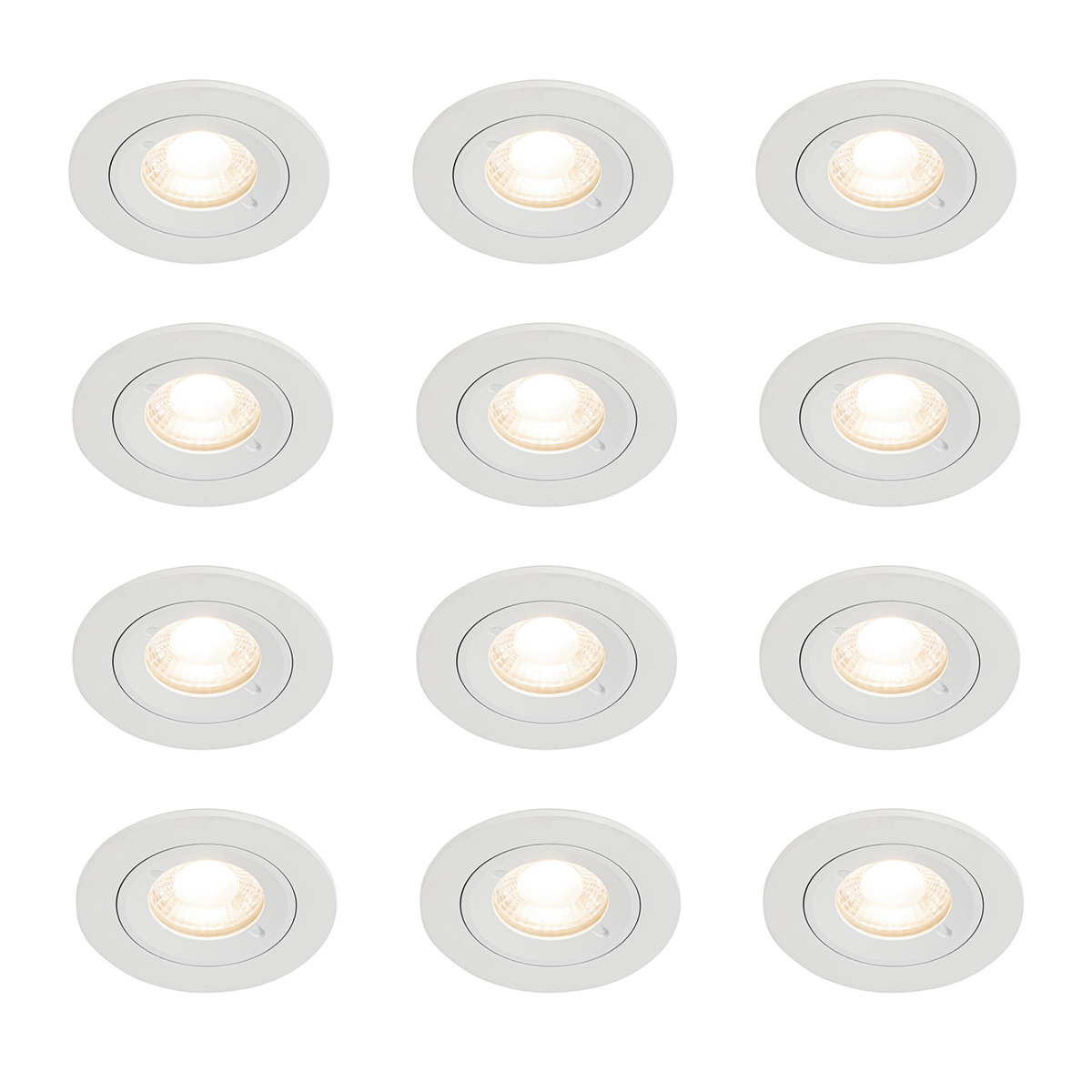 Sada 12 vstavaných bodových svetiel bielych okrúhlych GU10 50 mm IP44 - Xena