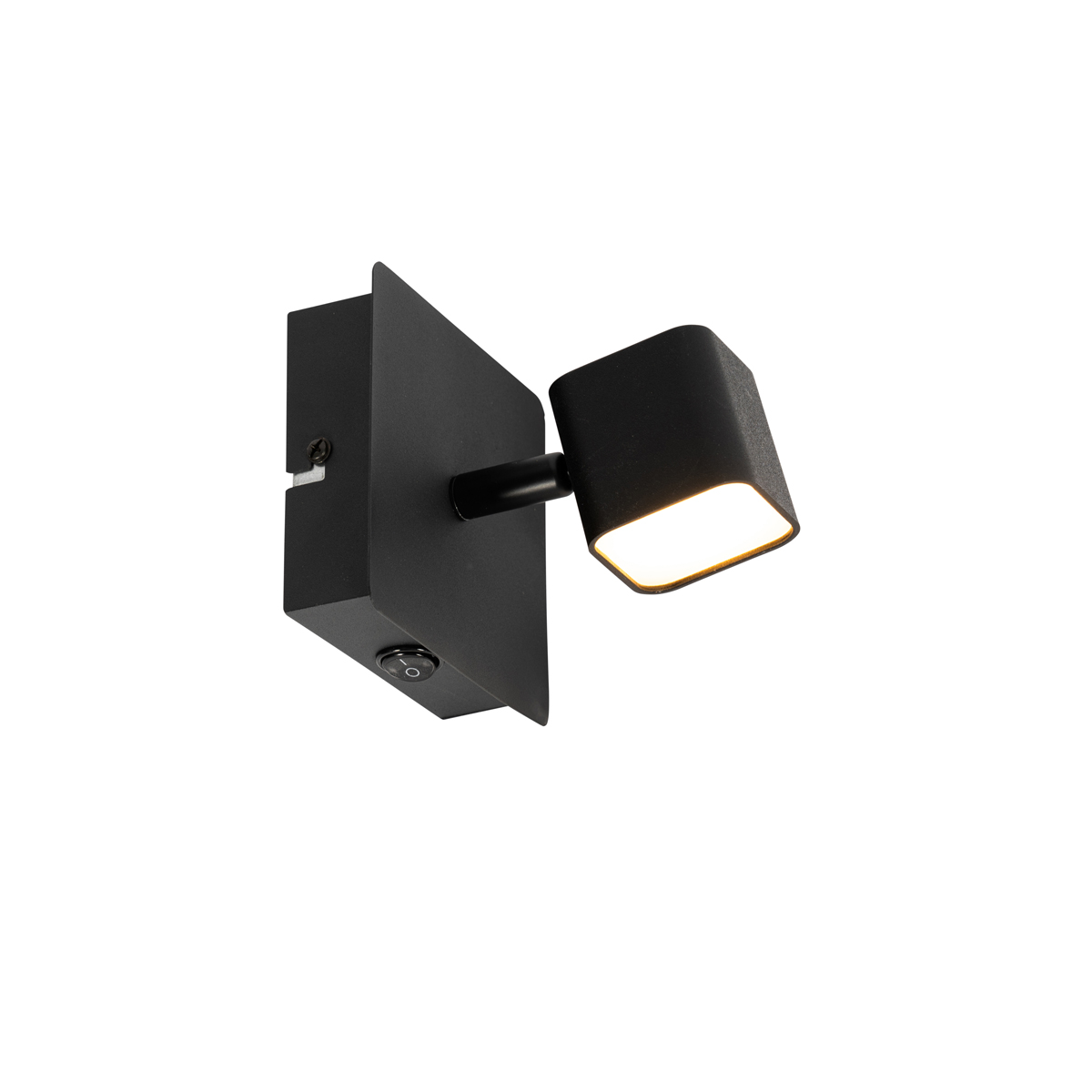 Applique moderna nera con LED e interruttore - Nola