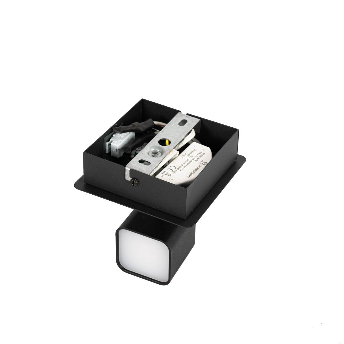 Applique moderna nera con LED e interruttore - Nola