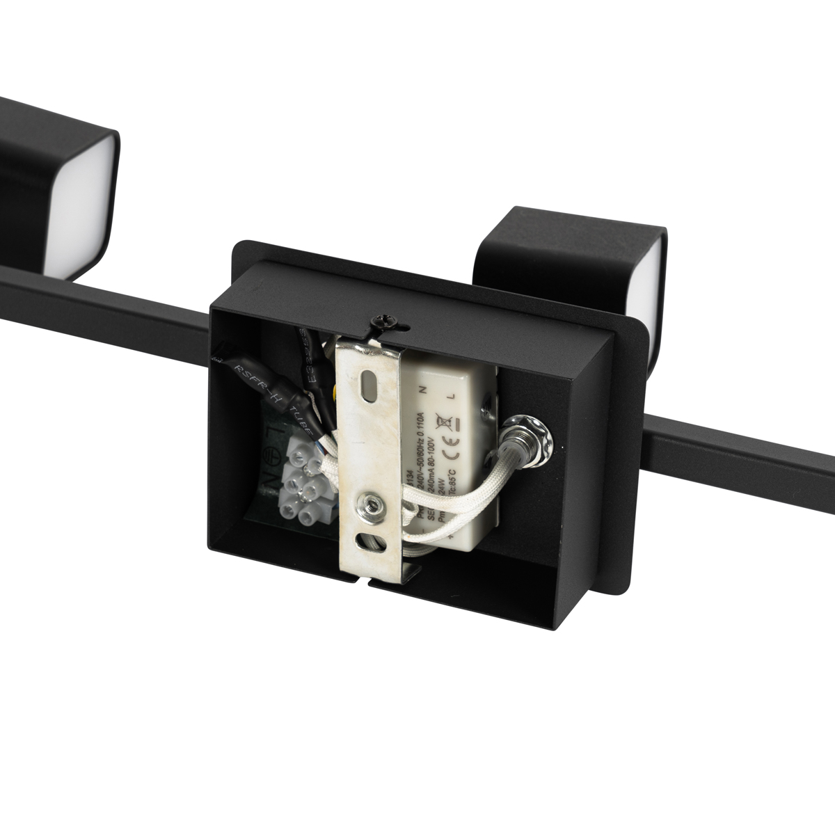 Plafoniera moderna nera con LED 2 luci - Nola