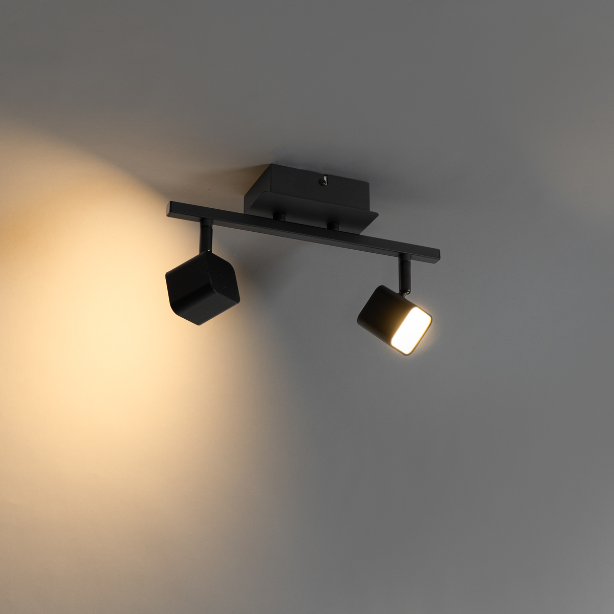 Plafoniera moderna nera con LED 2 luci - Nola