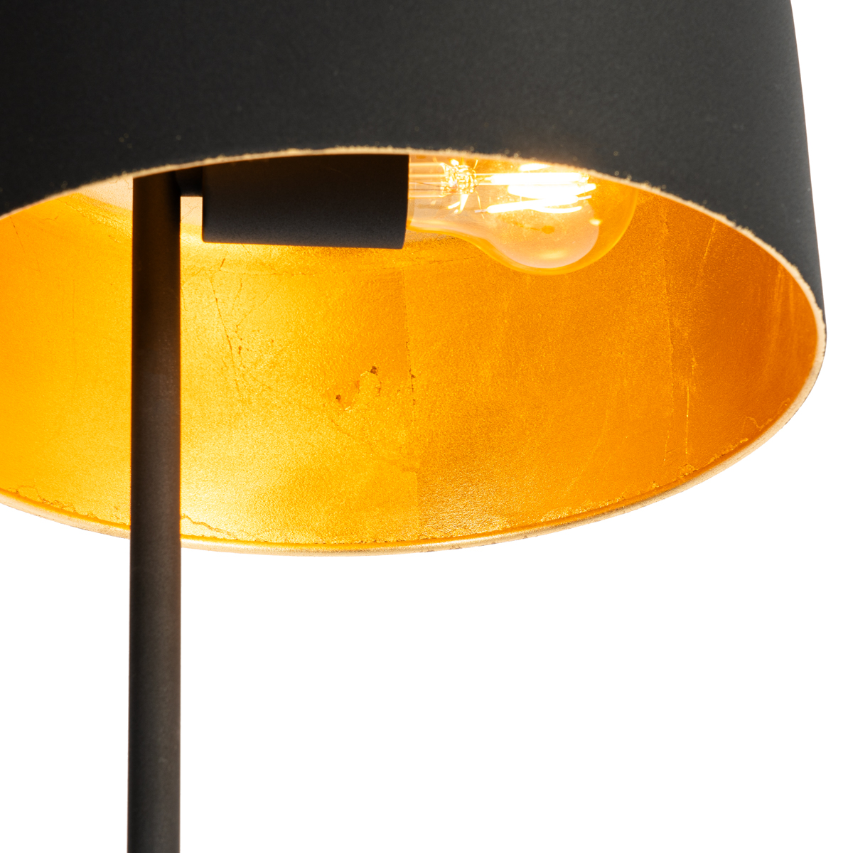 Retro Floor Lamp Black with Gold Interior - Jinte