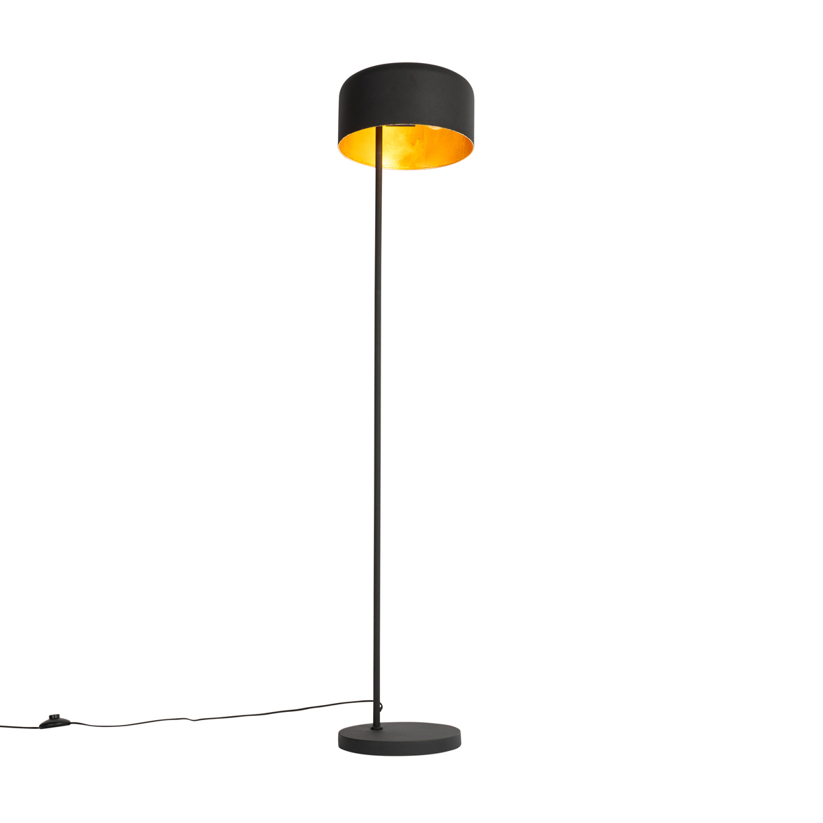 Retro Floor Lamp Black with Gold Interior - Jinte