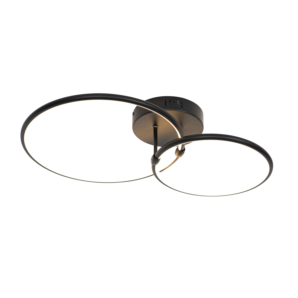 Stropné svietidlo čierne vrátane LED 3-stupňového stmievača 2-svetlo - Joaniqa