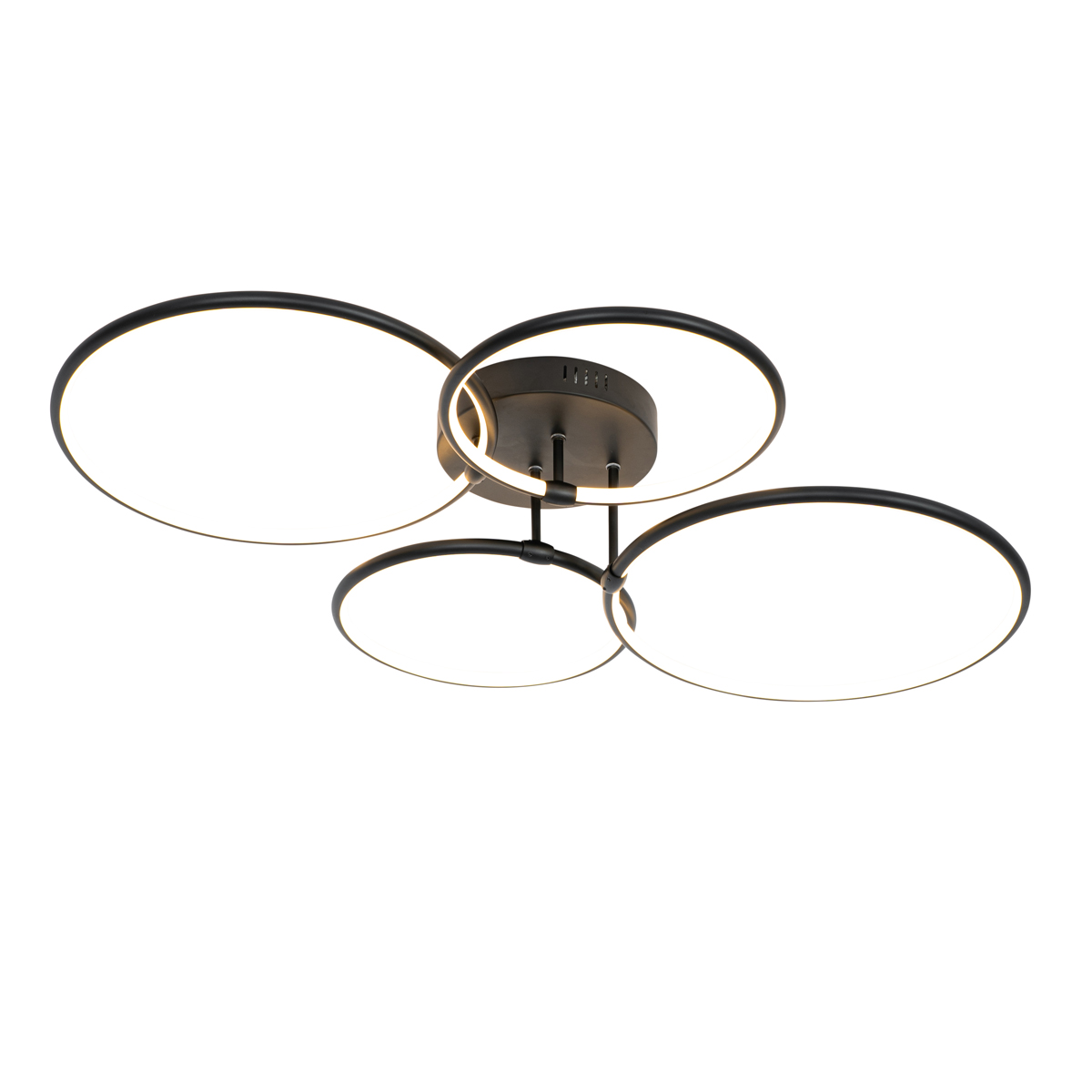 Stropné svietidlo čierne vrátane LED 3-stupňové stmievateľné 4-svetlo - Joaniqa