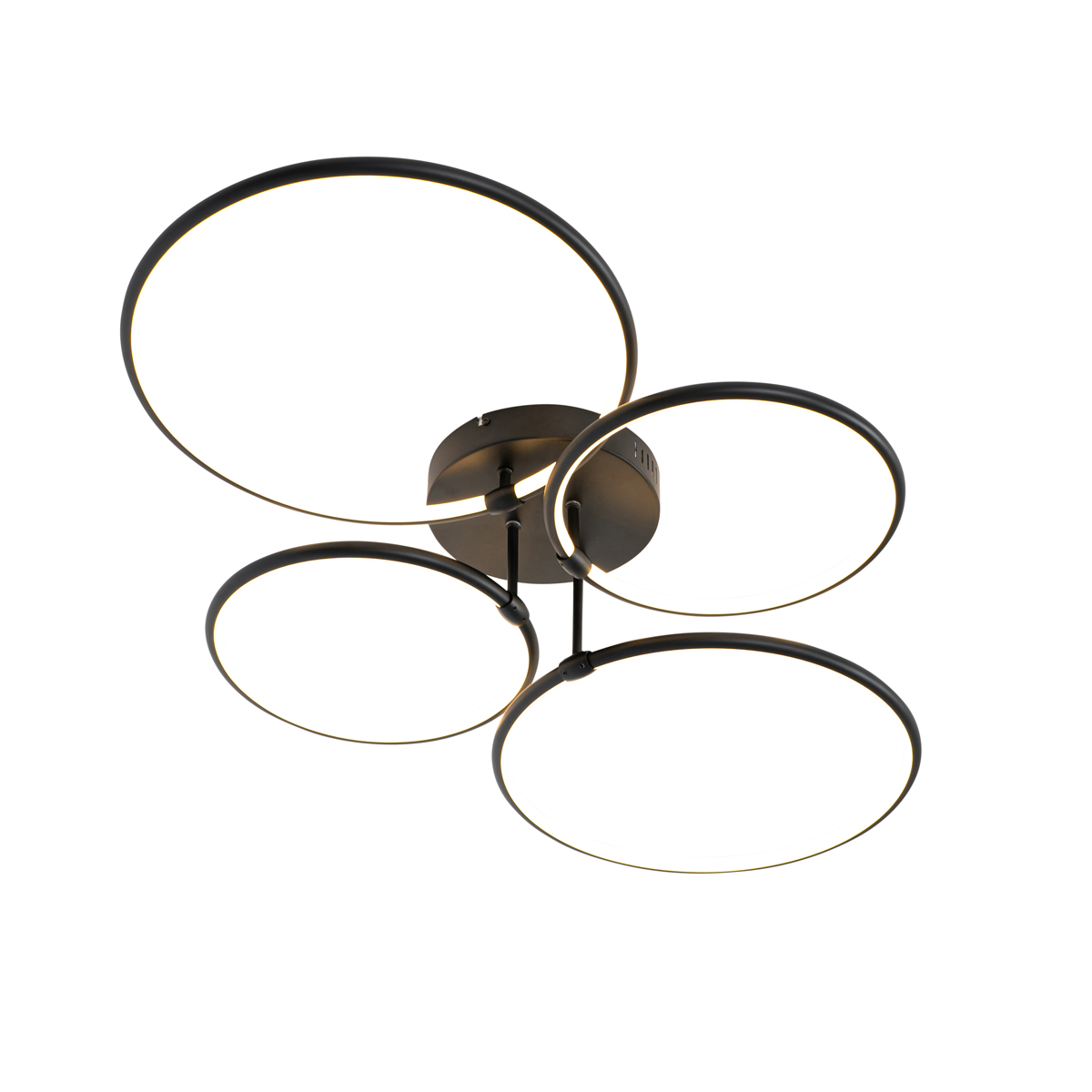 Plafón negro con LED regulable en 3 pasos 4 luces - Joaniqa