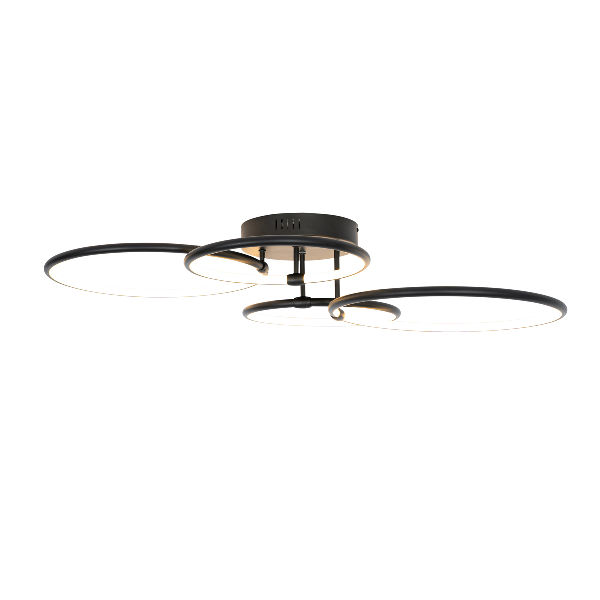 Plafón negro con LED regulable en 3 pasos 4 luces - Joaniqa