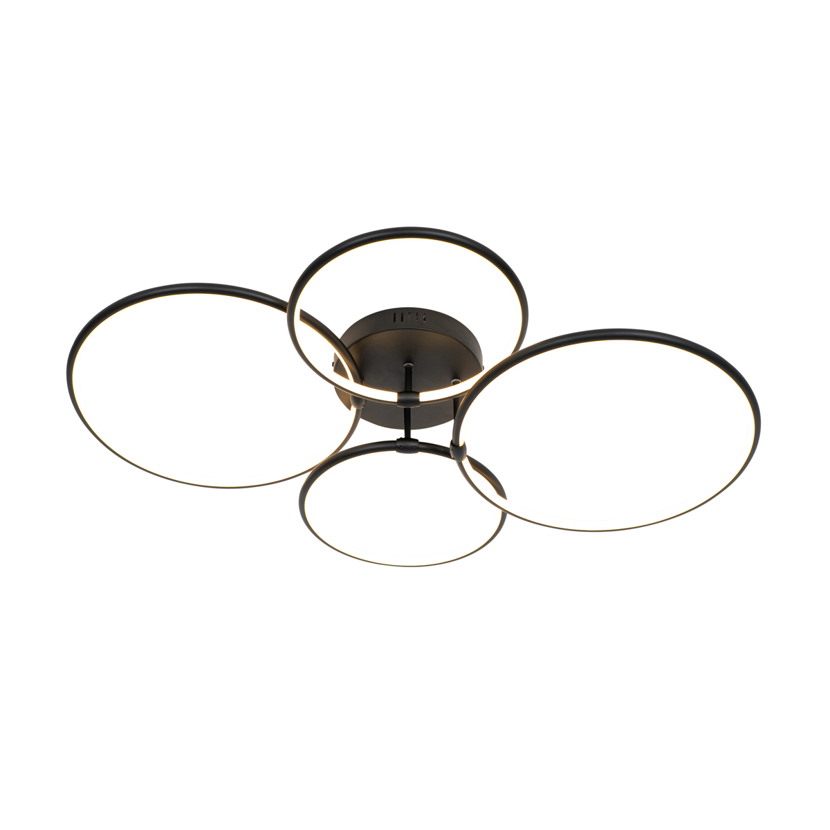 Plafón negro con LED regulable en 3 pasos 4 luces - Joaniqa