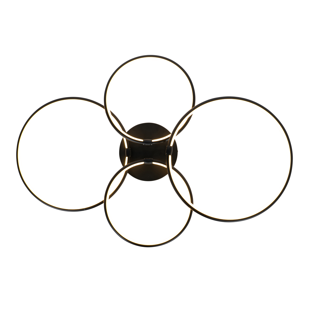 Plafón negro con LED regulable en 3 pasos 4 luces - Joaniqa