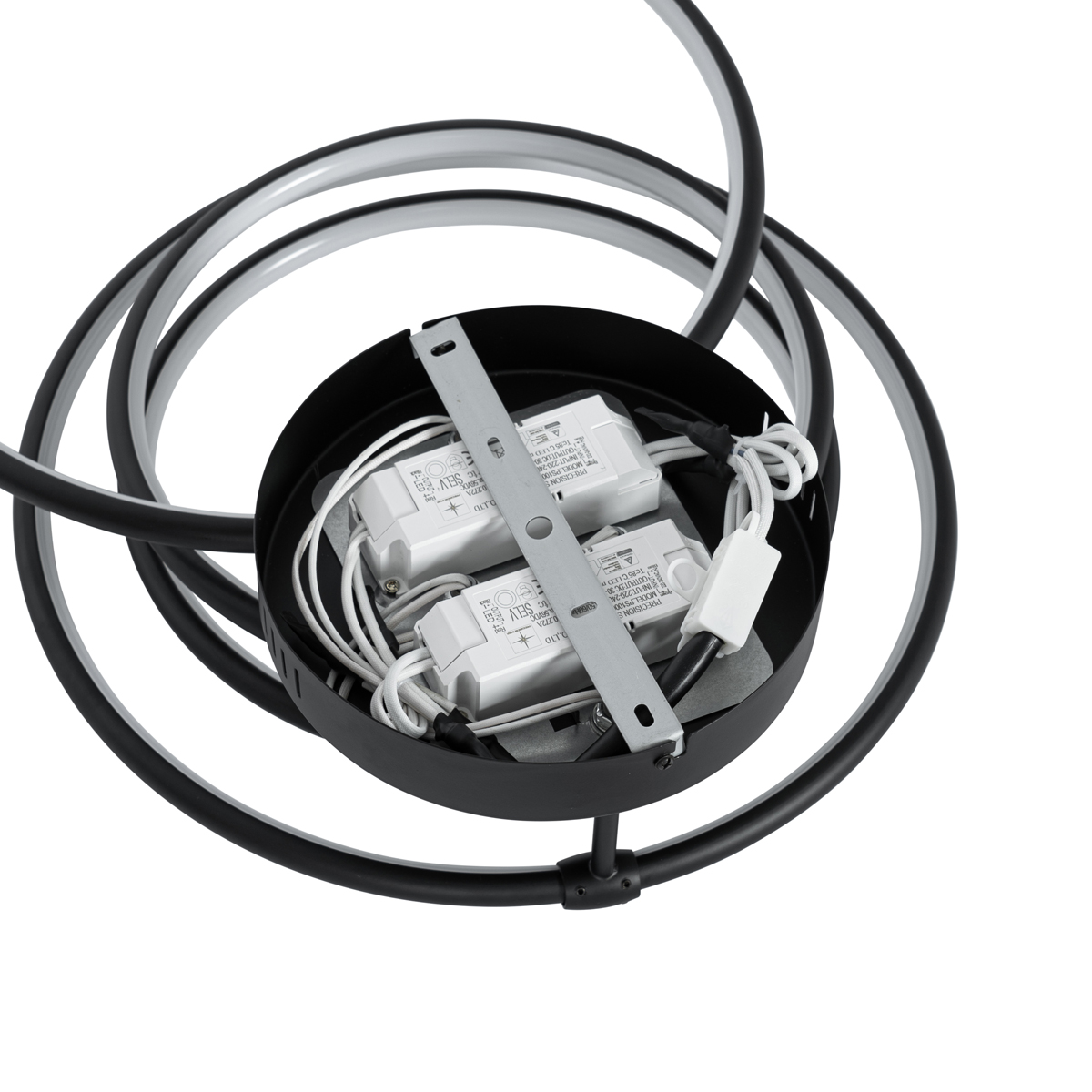 Plafón negro con LED regulable en 3 pasos 4 luces - Joaniqa