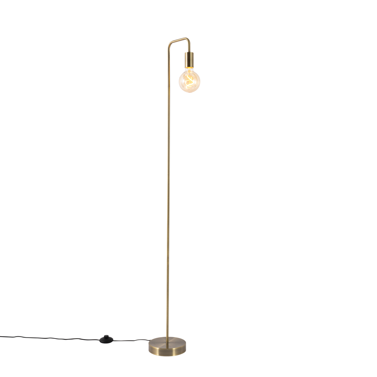 QAZQA Moderne vloerlamp brons - Facil