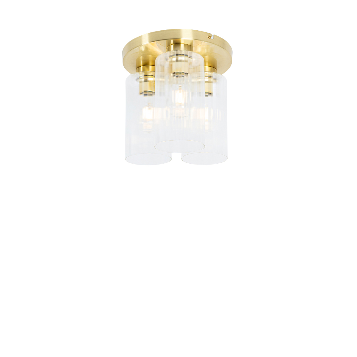 Levně Art Deco stropní svítidlo zlaté se sklem 3-světlo - Laura