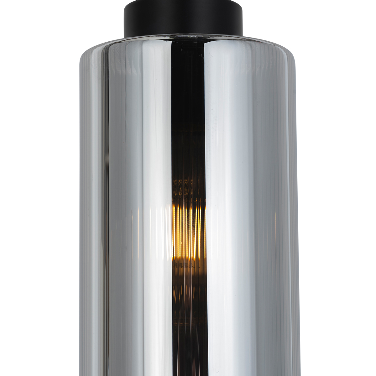 Smart Pendant Lamp Black with Smoke Glass 4-Lights Incl. 4 Wifi ST64 - Laura