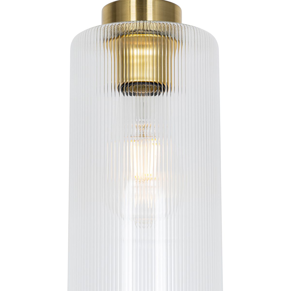 Lampada a sospensione Art Déco oro con vetro - Laura