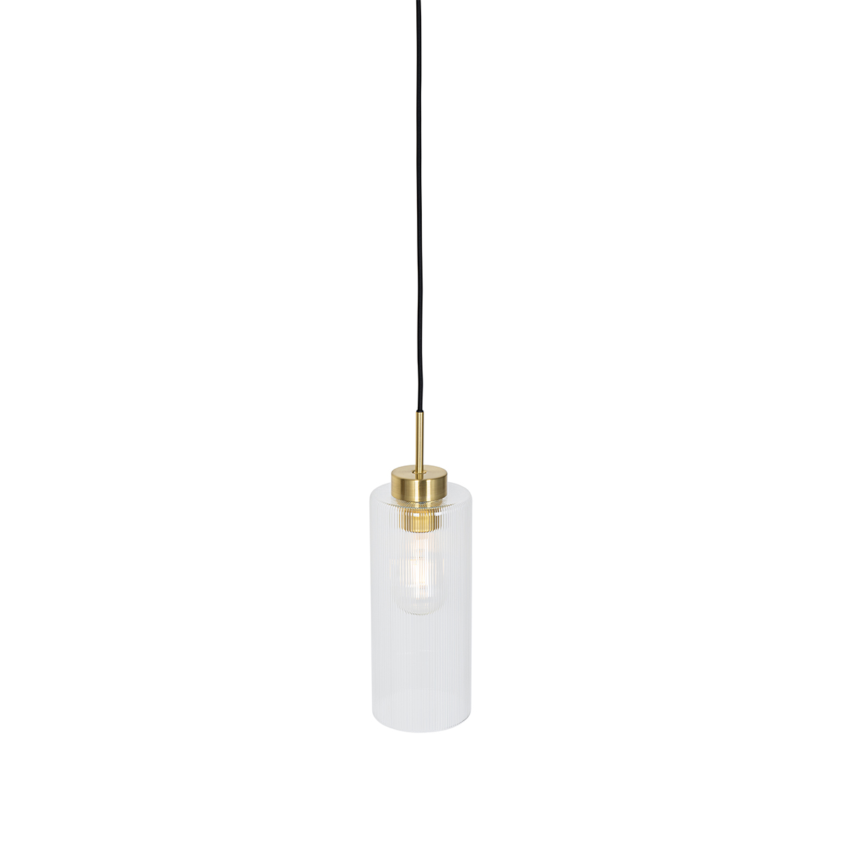 Lampada a sospensione Art Déco oro con vetro - Laura
