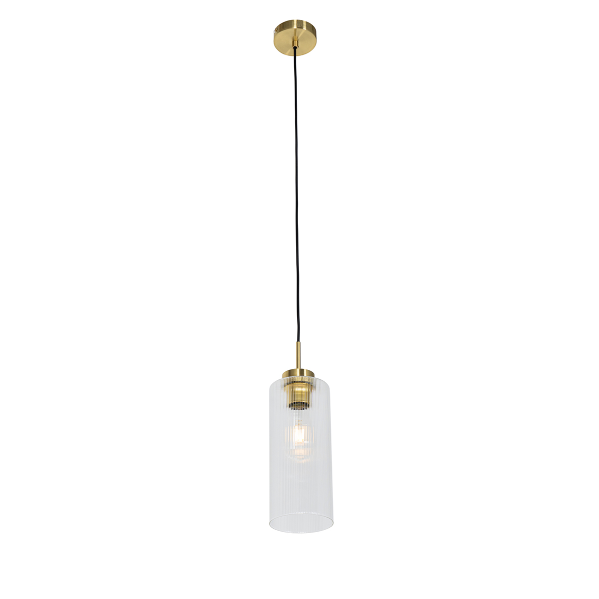 Lampada a sospensione Art Déco oro con vetro - Laura