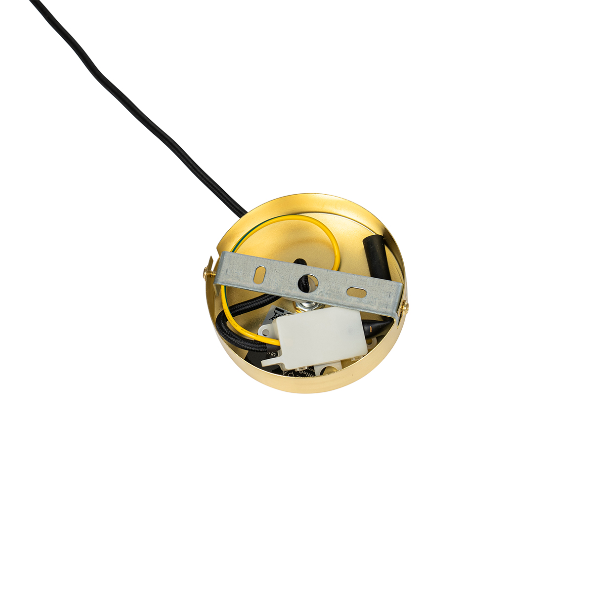 Lampada a sospensione Art Déco oro con vetro - Laura