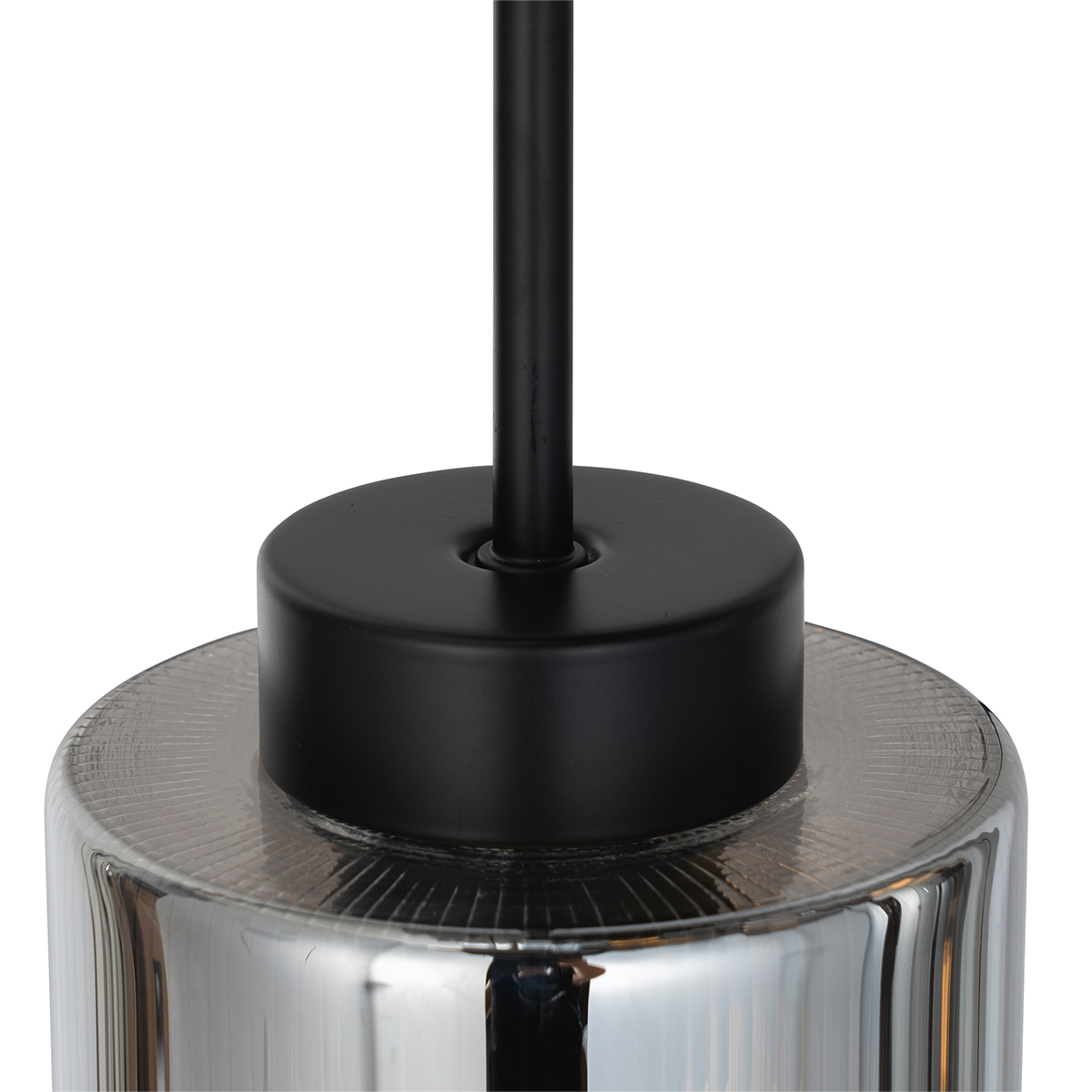 Smart Pendant Lamp Black with Smoke Glass 7-Lights Incl. 7 Wifi ST64 - Laura