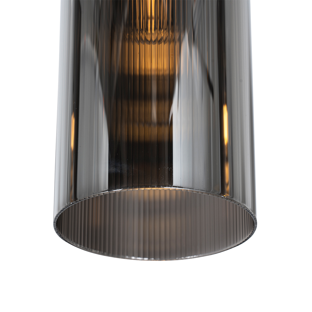 Art Deco Pendant Light Black with Smoke Glass 7-Light - Laura