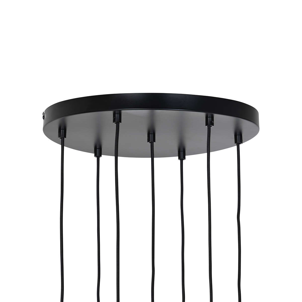 Art Deco Pendant Light Black with Smoke Glass 7-Light - Laura