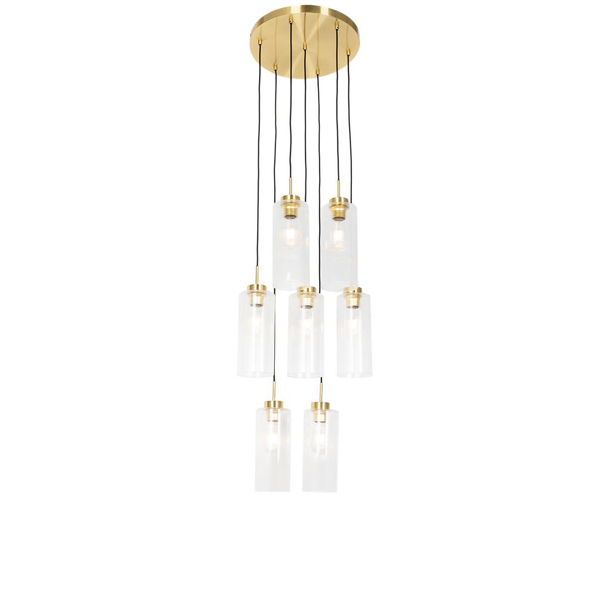 Art Deco függőlámpa arany színű üveg 7 lámpával - Laura