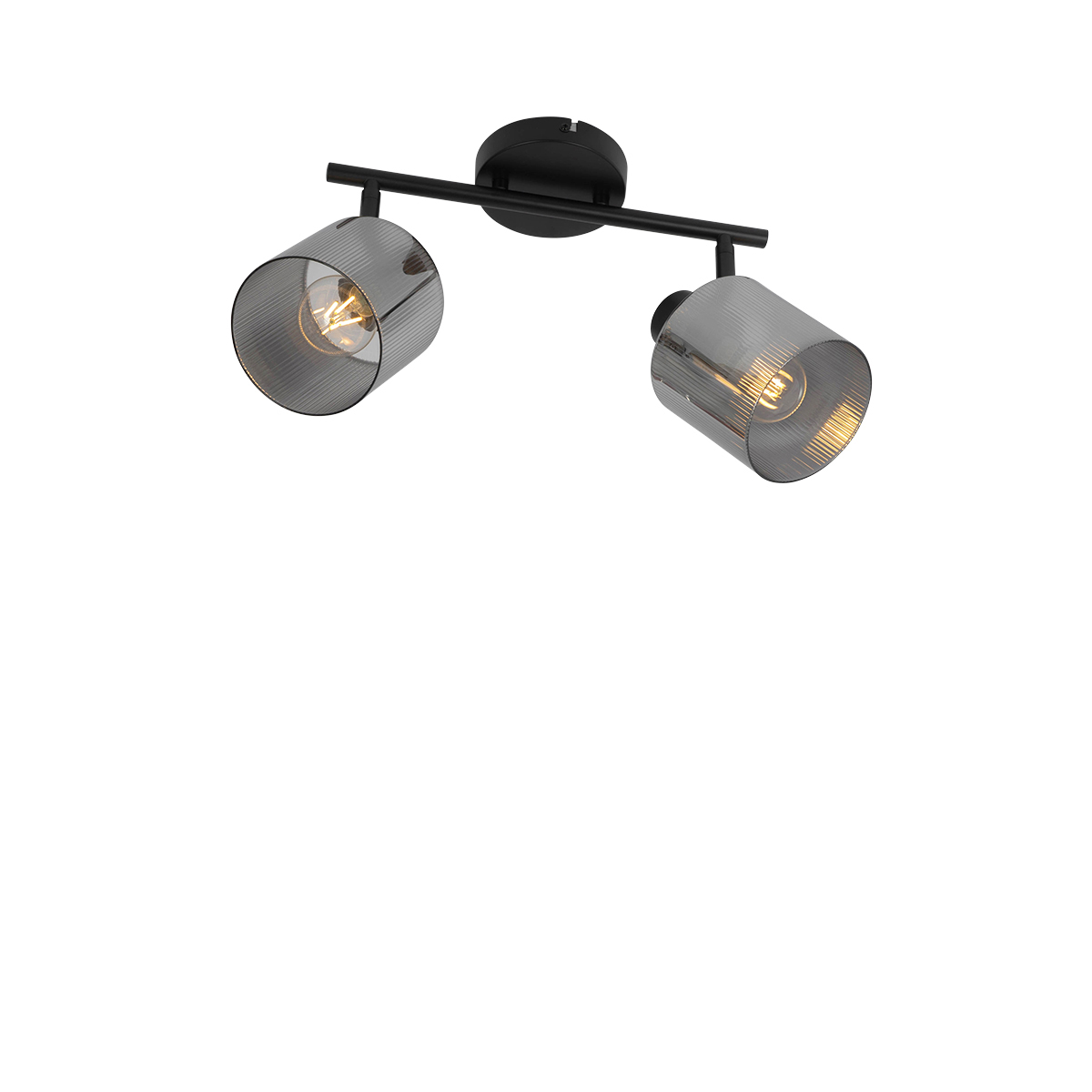 Mennyezeti spotlámpa fekete füstüveggel 2-lámpás állítható - Laura